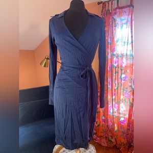 Blue Banana Republic Tall Medium Military Wrap Dress